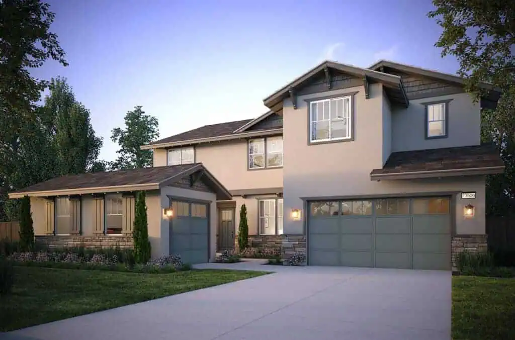 Plan2BAvalonElevationgeo River Islands exterior of Plan 2 by Avalon at Trumark Homes at River Islands in Lathrop CA