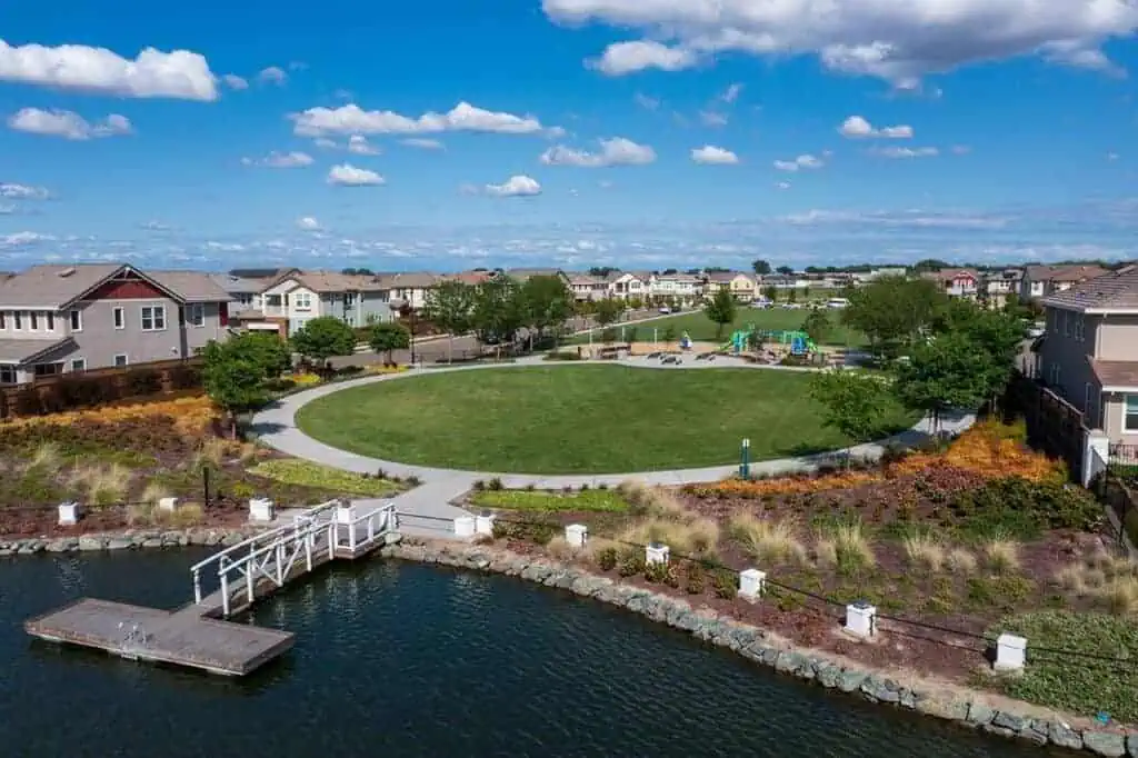 SomerstonParkgeo River Islands Somerston Park at River Islands in Lathrop with lakeside views walking path and jungle gym for kids