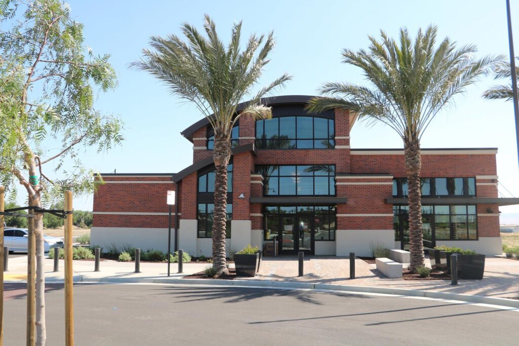 river islands police station main entrance on a beautiful sunny day
