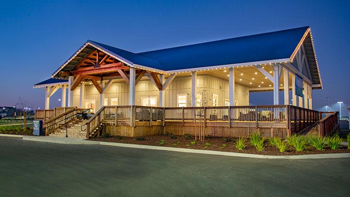 River Islands Welcome Center at night