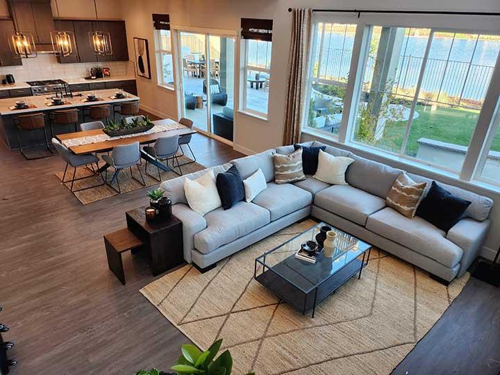 open great room and kitchen