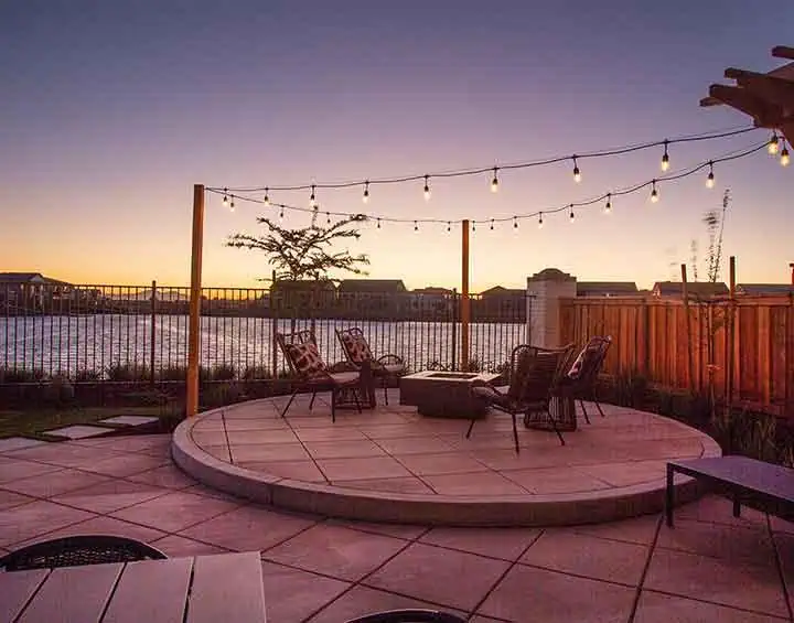 Homes on the Lakefront at River Islands River Islands cove plan two outdoor space