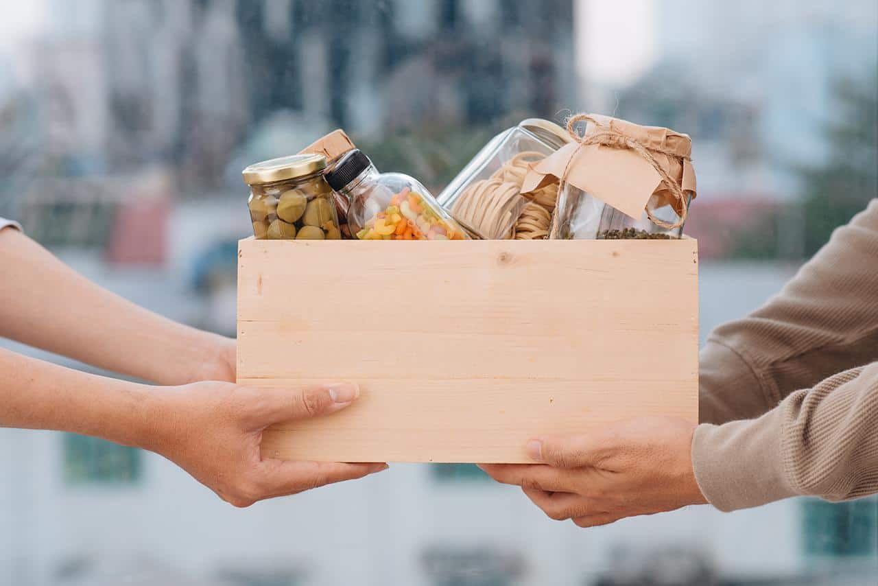 donation box of food