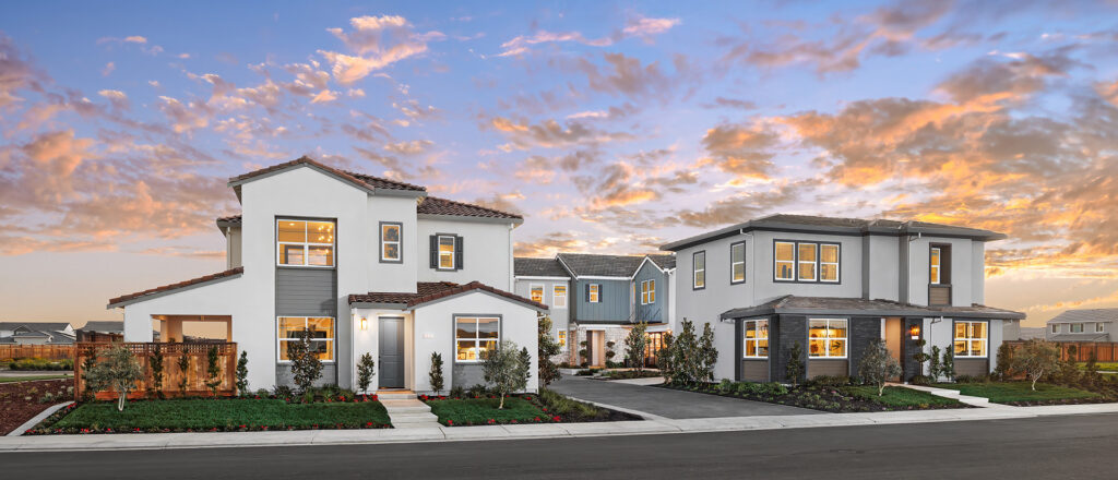 Monterey by Van Daele Homes Exterior Street Scene at River Islands in Lathrop CA