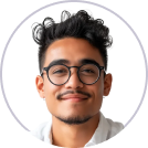 Rex River Islands River Islands Portrait of a man with dark hair and round glasses smiling seen from the shoulders up in a circular frame