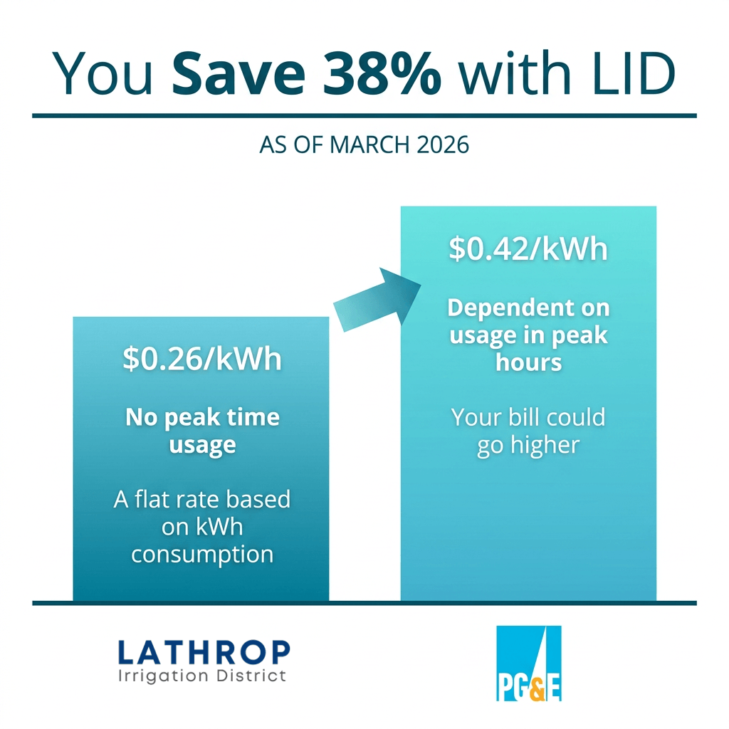 Infographic comparing two electricity rate options left is 